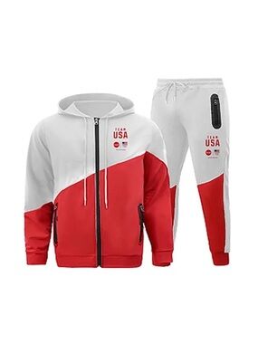 Olympic Team USA & Coca‑Cola Tracksuit Set Zip Jacket Sweatpants White Red Small